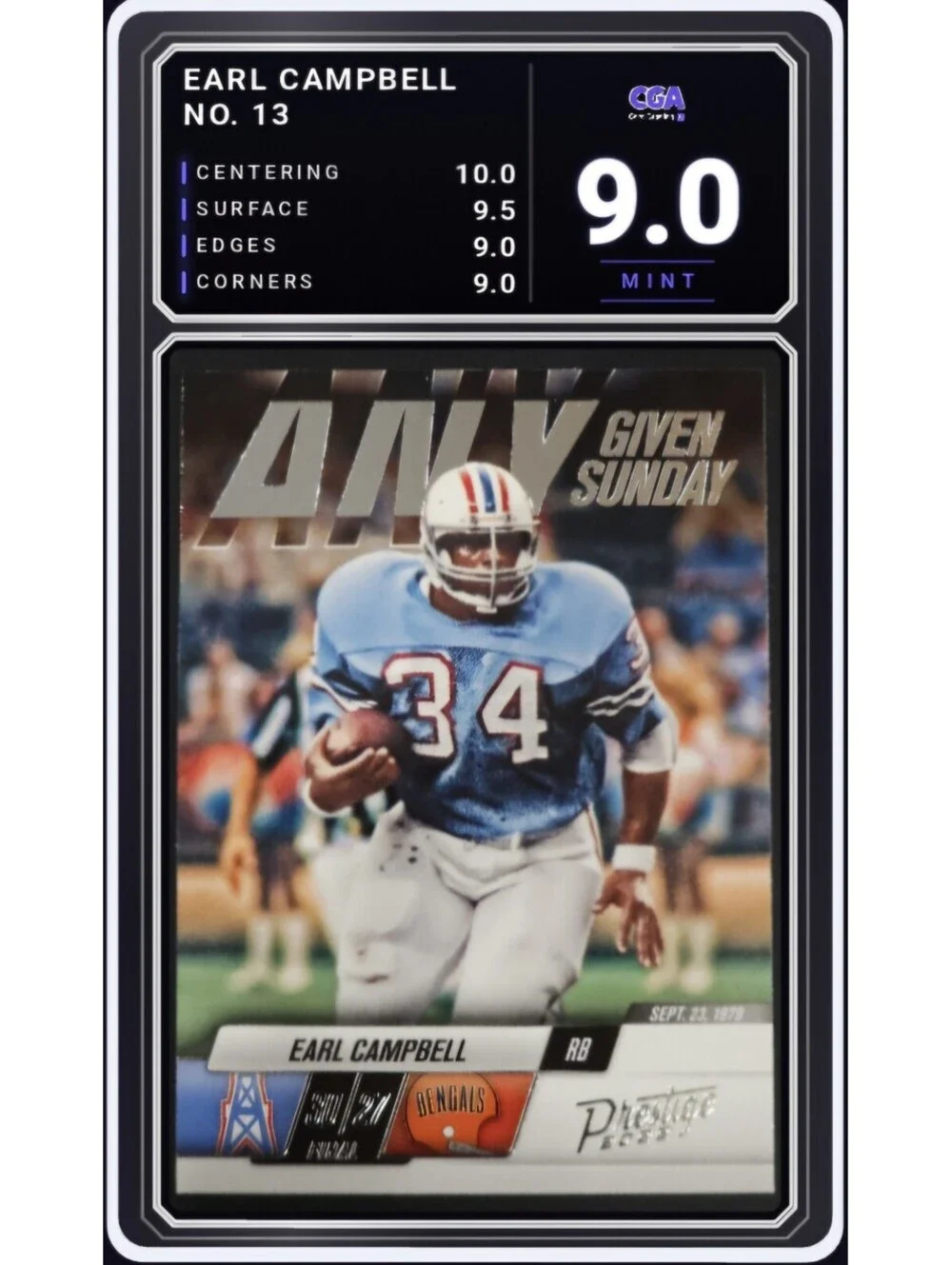2022 Prestige Any Given Sunday #13 Earl Campbell Oilers - CGA 9.0 Digital Grade
